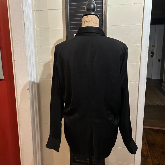 Banana Republic Black Satin Blouse, NWT, size 16 - Picture 2 of 7